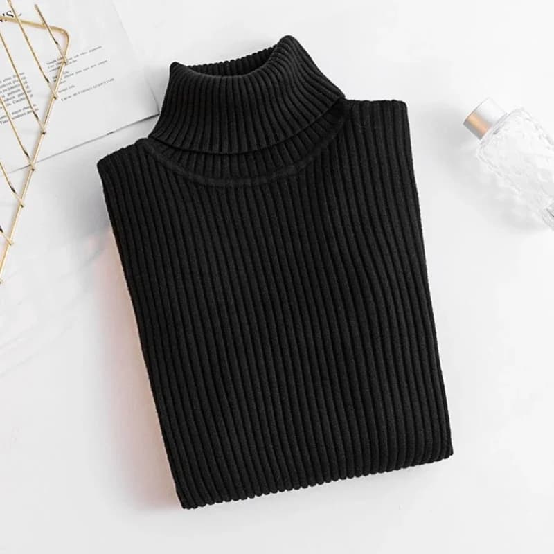 Golfy Podstawowe Dopasowane Elastyczne Swetry Koreańskie Damskie Jesień Zima 2025 Jednolite Swetry Dzianinowe Uniwersalne Ciepłe Swetry